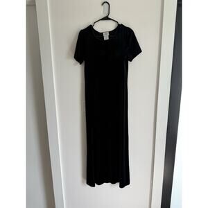 VTG Laura Ashley Womens Dress M Black Velvet Maxi Whimsigoth Fairy Grunge